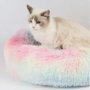 Zexsazone The round donut pet bed is perfect for indoor Dog's, puppies Cats XXXL Pet Bed  (Rainbow)