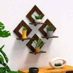 Unnati times Square wall hanging Wall Shelf (Number of Shelves - 4)  (Brown)