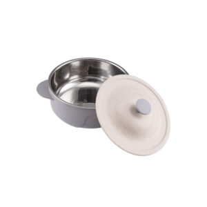 Serving bowl with stainless steel interiors