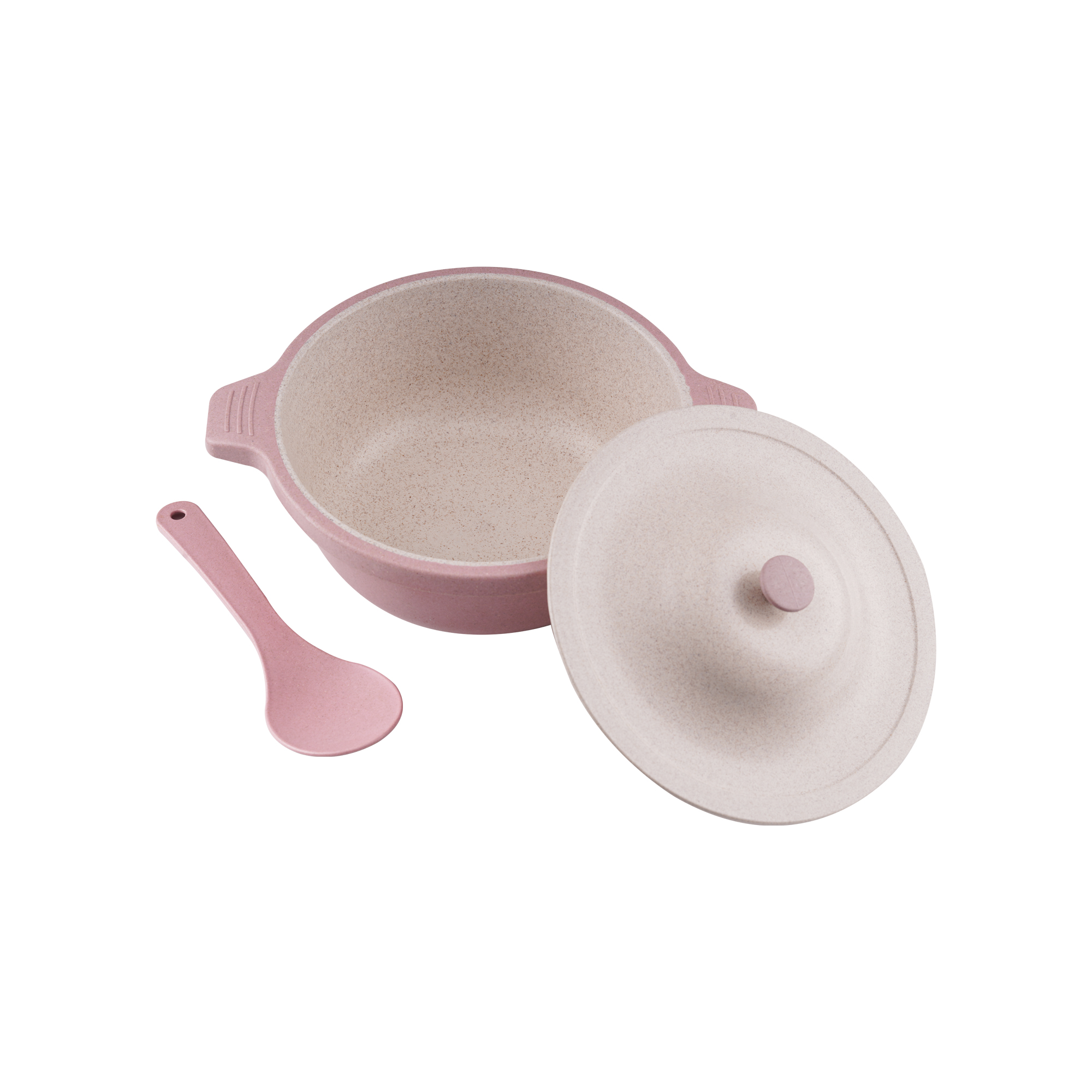Serving bowl with serving spoon( pink) - Image 4